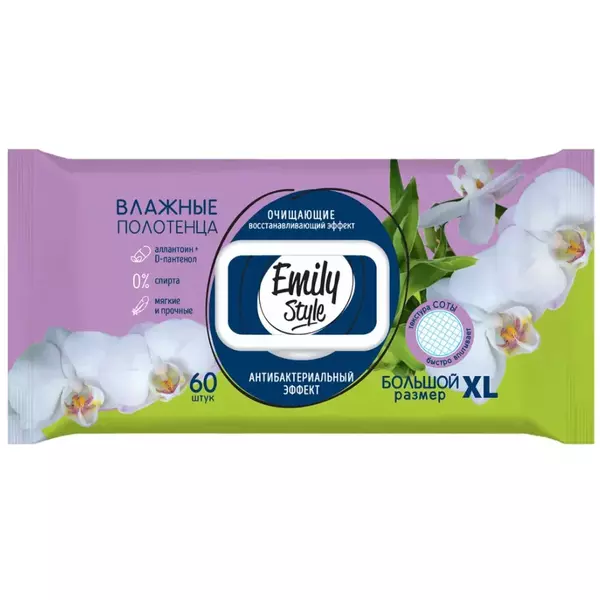 Полотенца влажные Emily Style антибактериальные 60 (12)