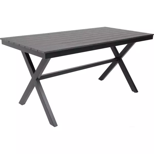 Стол садовый AksHome Florence 160x80x77 (сталь черная/черный)