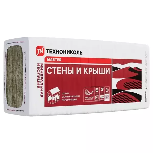 Плиты теплозвукоизоляционные Технониколь 34 PN Стены и крыши 1000x610x
