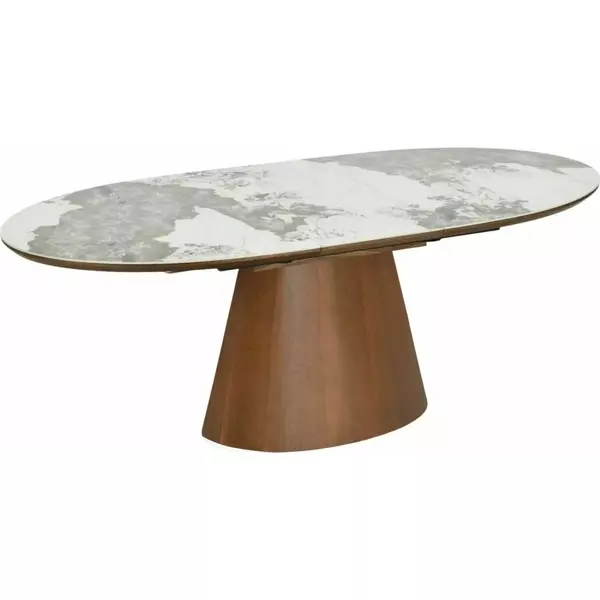 Стол обеденный SIGNAL MAROCCO Ceramic белый Pandoro/орех 160-200/90