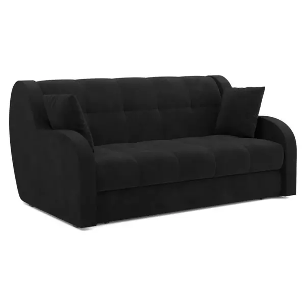Диван Mebel-Ars Аккордеон Барон ППУ 180x200 (велюр черный HB-178/17)