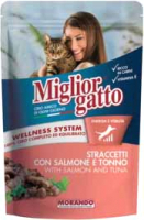Влажный корм для кошек Miglior Gatto Strips Salmon and Tuna