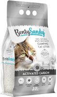 Наполнитель для туалета BentySandy Бентонит комкующийся Activated Carb