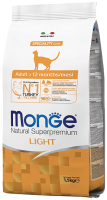 Сухой корм для кошек Monge Cat Light Tacchino Turkey