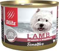 Влажный корм для собак Blitz Pets Sensitive Ягненок с индейкой / 4053