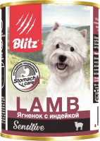 Влажный корм для собак Blitz Pets Sensitive Ягненок с индейкой / 4054