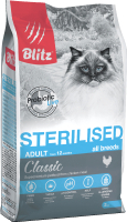 Сухой корм для кошек Blitz Pets Classic Sterilised Cats Chicken / 4353