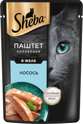 Влажный корм для кошек Sheba Для взрослых кошек Паштет в желе. Лосось