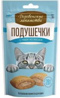 Лакомство для кошек Деревенские лакомства Подушечки с пюре из лосося