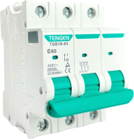 Выключатель автоматический Tengen TGB1N-63 3P 40A C 6kA 3M / TGB1N-63-