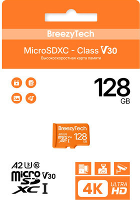 Карта памяти BreezyTech Ultra microSD 128GB Class 10/A2/V30