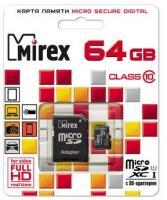 Карта памяти Mirex microSDXC UHS-I (Class 10) 64GB (13613-AD10SD64)
