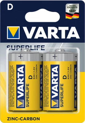 Комплект батареек Varta Superlife Mono 2D R20P / 02020101412