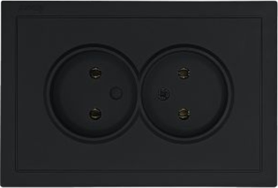 Розетка Lezard Zima двойная без заземления / 704-4200-128BQC
