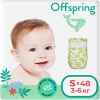 Подгузники детские Offspring S 3-6кг Авокадо / OF01S48AVO