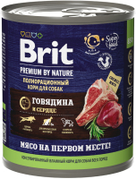 Влажный корм для собак Брит Premium by Nature с говядиной и сердцем / 