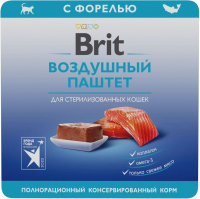 Влажный корм для кошек Брит Premium Sterilised Воздушный паштет с форе