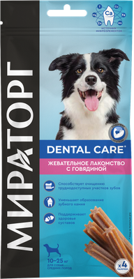 Лакомство для собак Мираторг Dental Care с говядиной для собак средних