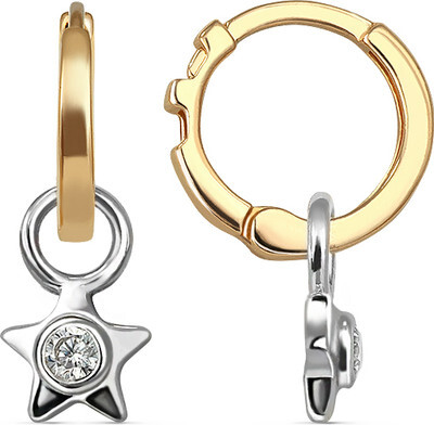 Серьги из желтого золота Кристалл CL65900226773
