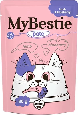 Влажный корм для кошек MyBestie Паштет с мясом Ягненка и черникой