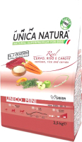 Сухой корм для собак Unica Natura Mini олень, рис, морковь