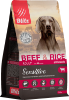 Сухой корм для собак Blitz Pets Adult Beef & Rice / 4217