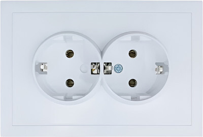 Розетка Lezard Zima двойная с заземлением / 704-0200-127BQC