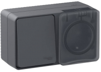 Блок выключатель+розетка Systeme (Schneider) Electric AtlasDesign Prof