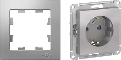 Розетка с рамкой Systeme (Schneider) Electric AtlasDesign ATN000345 +