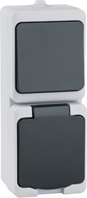 Блок выключатель+розетка Zenitech L01023