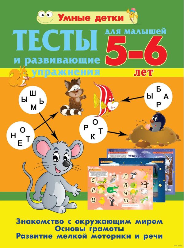 Тесты и развивающие упражнения для малышей 5-6 лет. Знакомство с окруж