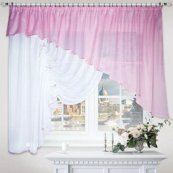Тюль Nivasan Джульетта Hk.DG-L2 4x1.7 м (розовый, левая)
