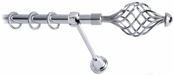 Карниз для штор Lm Decor Вираж (хром, гладкая, 3м 25мм, 1 ряд)