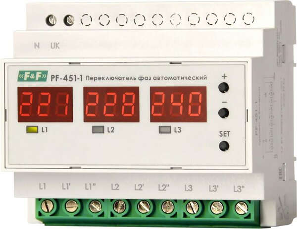 Реле контроля фаз Евроавтоматика F&F PF-451-1 EA04.005.005