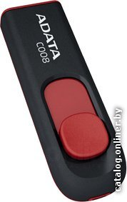 USB Flash ADATA C008 Black+Red 64 Гб (AC008-64G-RKD)