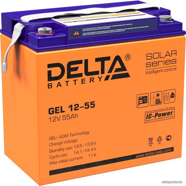 Аккумулятор для ИБП Delta GEL 12-55 (12В/55 А·ч)