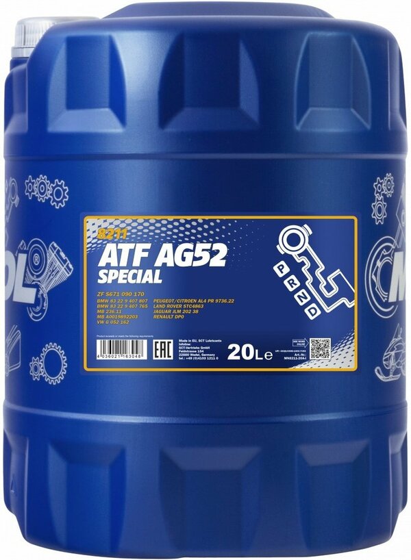 Трансмиссионное масло Mannol ATF AG52 Automatic Special 20л
