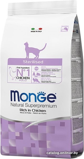 Сухой корм для кошек Monge Sterilised Rich in Chicken 1.5 кг