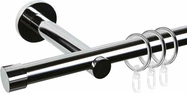 Карниз для штор АС ФОРОС Dance D19Г + заглушка Плоская луна (2.4м, хро