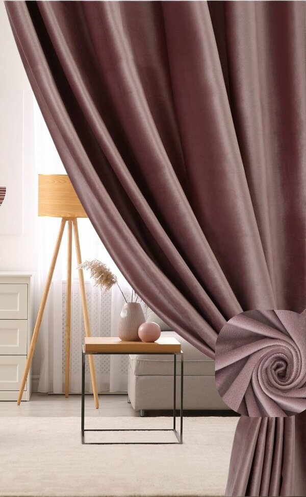 Комплект штор Soft Lines Бархат 9102G-A25 1.5x2.4 м (пыльная роза, 2 ш