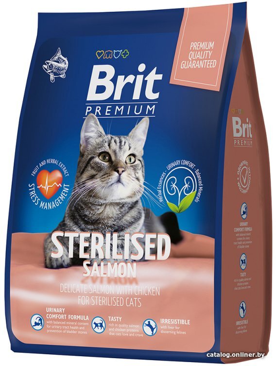 Сухой корм для кошек Brit Premium Cat Sterilized Salmon and Chicken (д