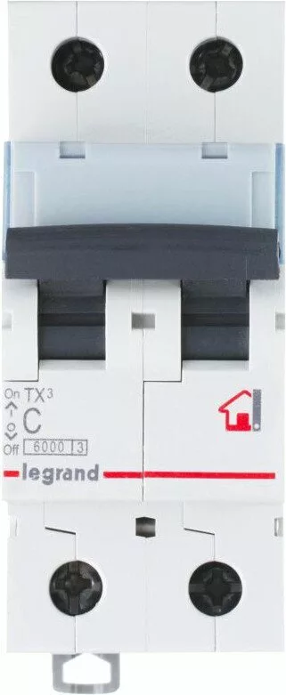 Выключатель автоматический Legrand TX3 2P C 40A 6кА 2M 404046