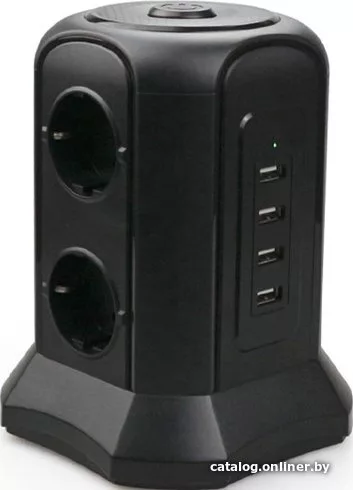 Сетевой фильтр Tessan TP-VB4U6E (черный)