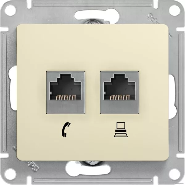 Розетка компьютерная Schneider Electric Glossa GSL000285 (бежевый)