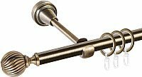 Карниз для штор АС ФОРОС Grace D16Г + наконечники Орион (2м, антик)