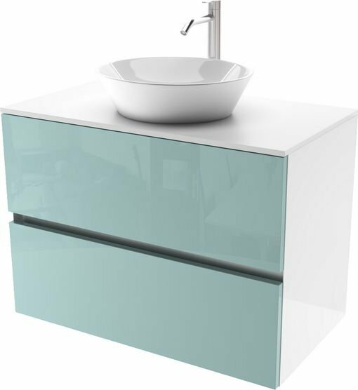 ЗОВ Тумба под умывальник со столешницей Лира 90 (адриатик/белая столеш
