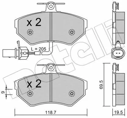 Тормозные колодки Metelli 2202152