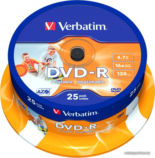 DVD-R диск Verbatim 4.7Gb 16x 43538 (25 шт.)