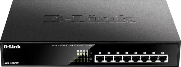 Неуправляемый коммутатор D-Link DGS-1008MP/B1A