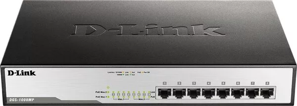 Неуправляемый коммутатор D-Link DGS-1008MP/A2A